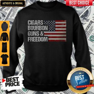 American Flag Cigars Bourbon Guns And Freedom Sweatshirt