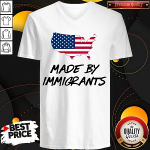 Awesome Made By Immigrants American Map Flag V-neck
