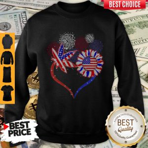 Cannabis And Sunflower Hearl Happy The 4th Of July American Sweatshirt