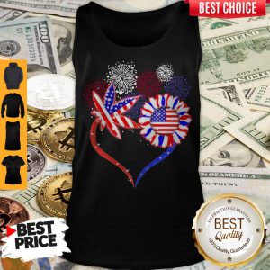 Cannabis And Sunflower Hearl Happy The 4th Of July American Tank Top
