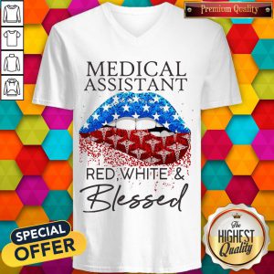 Each Medical Assistant Red White And Blessed Vintage V-neck