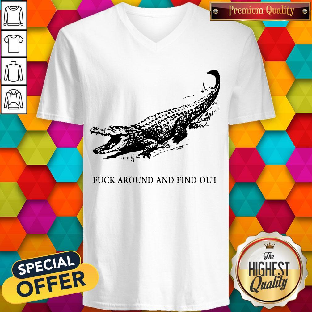 Crocodile Fuck Around And Find Out V-neck Crocodile Fuck Around And Find Out V-neck