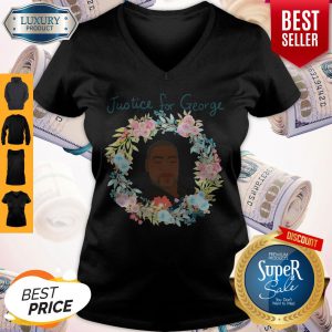 George Floyd Floral Wreaths Justice For George V-neck