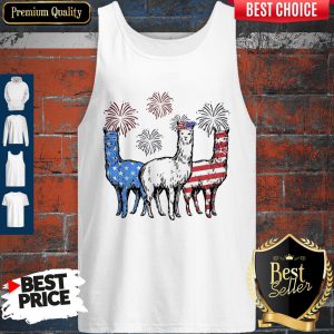 Independence Day Llamas Wear Bow Tie Firework Tank Top