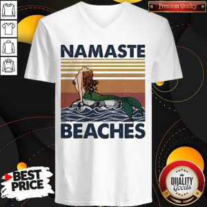 Mermaid Namaste Beaches Vintage V-neck