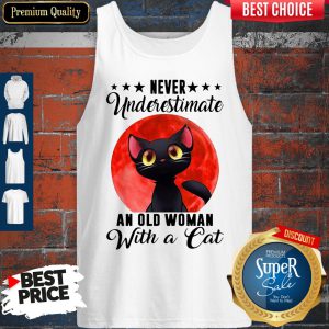 Never Underestimate An Old Woman With A Cat Moon Tank Top