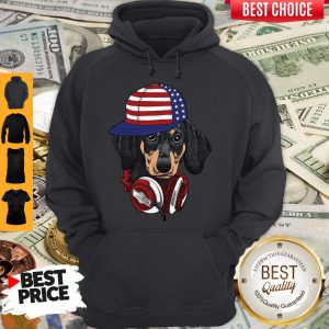 Official 4 Of July Dachshund Listening Music Hoodie