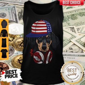 Official 4 Of July Dachshund Listening Music Tank Top
