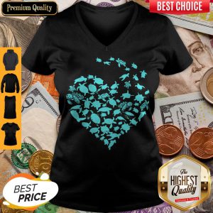 Official Love Sea Turtles Heart V-neck