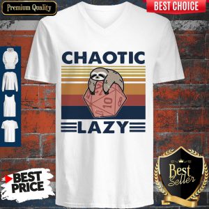 Official Sloth Chaotic Lazy Vintage V-neck