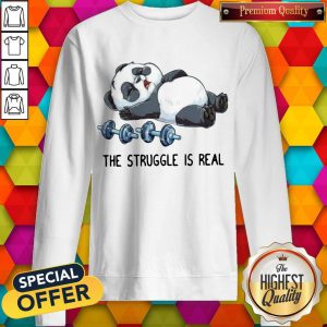 Panda The Struggle Is Real Bear Deadlift Funny Gym Sweatshirt