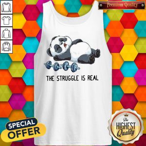 Panda The Struggle Is Real Bear Deadlift Funny Gym Tank Top