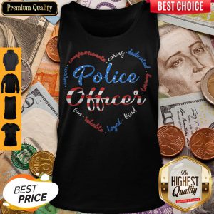 Police Officer American Flag Independence Day Heart Tank Top