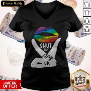 Shut The Fuck Up LGBT Pride Rainbow Lip Proud LGBT V-neck