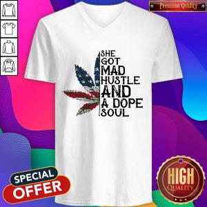 Weed She Got Mad Hustle And A Dope Soul Independence Day V-neck