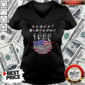 August Birthday 1984 Face Mask Quarantine Edition American Flag V-neck