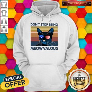 Cat Don’t Stop Being Meowvalous American Flag Vintage Hoodie