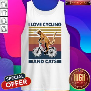 Cat I Love Cycling And Cats Vintage Tank Top