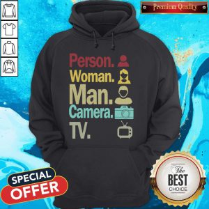 Cognitive Test Person Woman Man Camera TV Funny Trump Hoodie