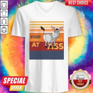 Donkey Stop Staring At My Ass Vintage V-neck