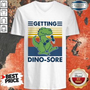 Getting Dino-sore T-rex Fitness Vintage V-neck