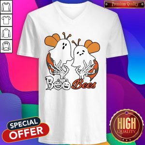 Ghost Boo Bees And Skeleton Halloween V-neck