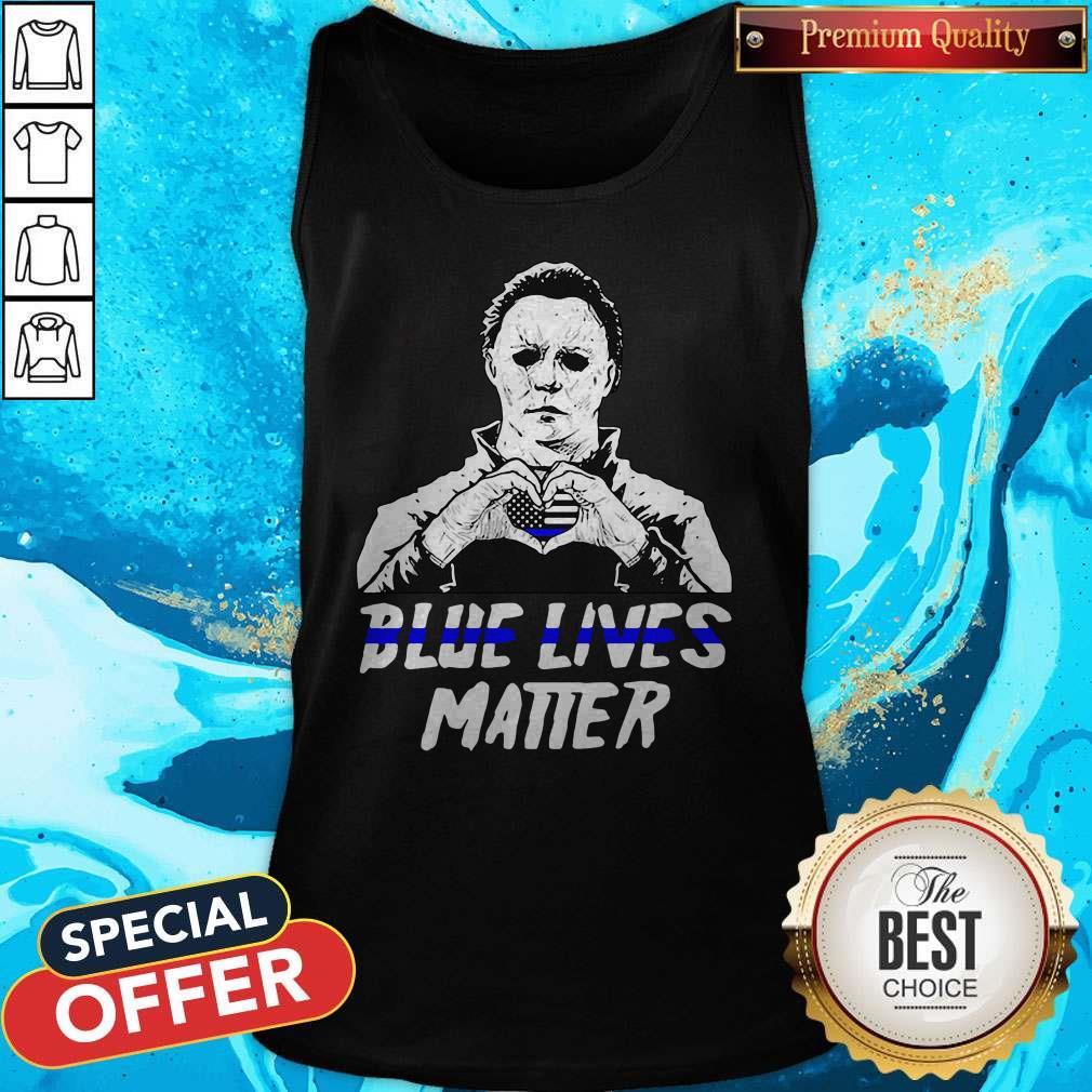 Halloween Michael Myers Blue Lives Matter Heart American Flag Independence Day Tank Top Halloween Michael Myers Blue Lives Matter Heart American Flag Independence Day Tank Top