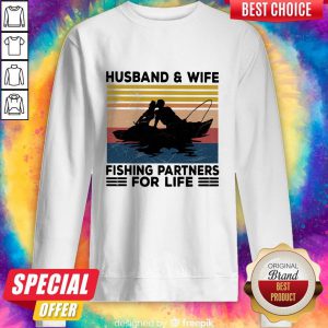 Husband And Wife Fishing Partners For Life Vintage Sweatshirt