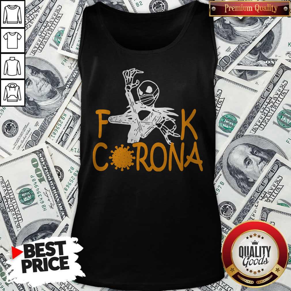 Jack Skellington Face Mask Fuck Corona Tank Top Jack Skellington Face Mask Fuck Corona Tank Top
