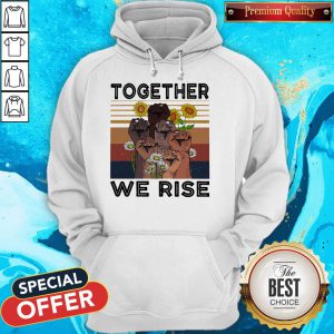 Juneteenth Day Together We Rise Sunflowers Black Lives Matter Vintage Retro Hoodie