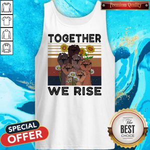 Juneteenth Day Together We Rise Sunflowers Black Lives Matter Vintage Retro Tank Top