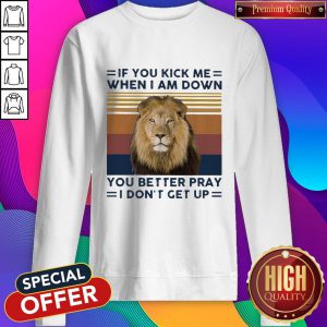 Lion If You Kick Me When I Am Down You Better Pray I Don’t Get Up Vintage Sweatshirt