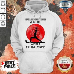 Never Underestimate A Girl With A Yoga Mat Moon Hoodie