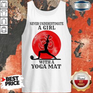 Never Underestimate A Girl With A Yoga Mat Moon Tank Top