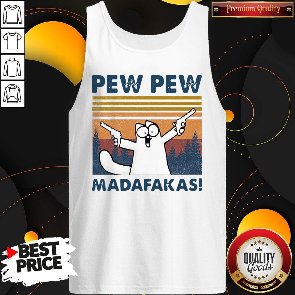 Simon's Cat Pew Pew Madafakas Vintage Tank Top Simon's Cat Pew Pew Madafakas Vintage Tank Top
