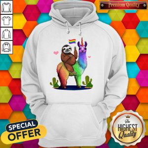 Sloth Riding Llama Lgbt Gay Lesbian Pride 2020 Hoodie