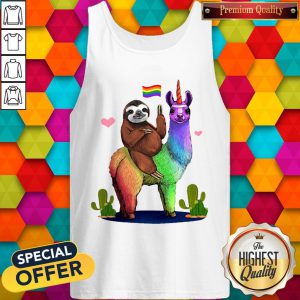 Sloth Riding Llama Lgbt Gay Lesbian Pride 2020 Tank Top