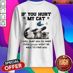 If You Hurt My Cat I Will Slap You So Hard Even Google Won't Be Able To Find You Sweatshirt