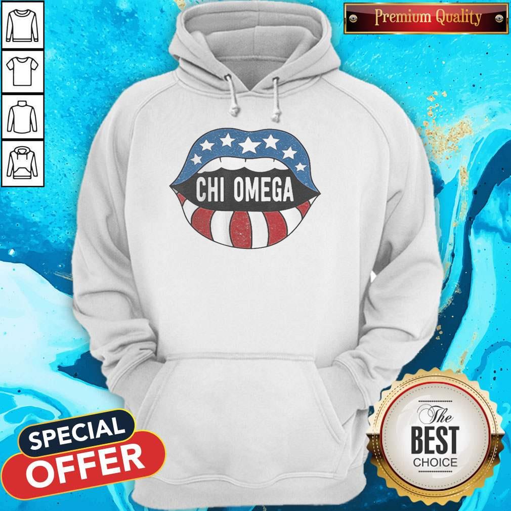 Lips Chi Omega American Flag Independence Day Shirt