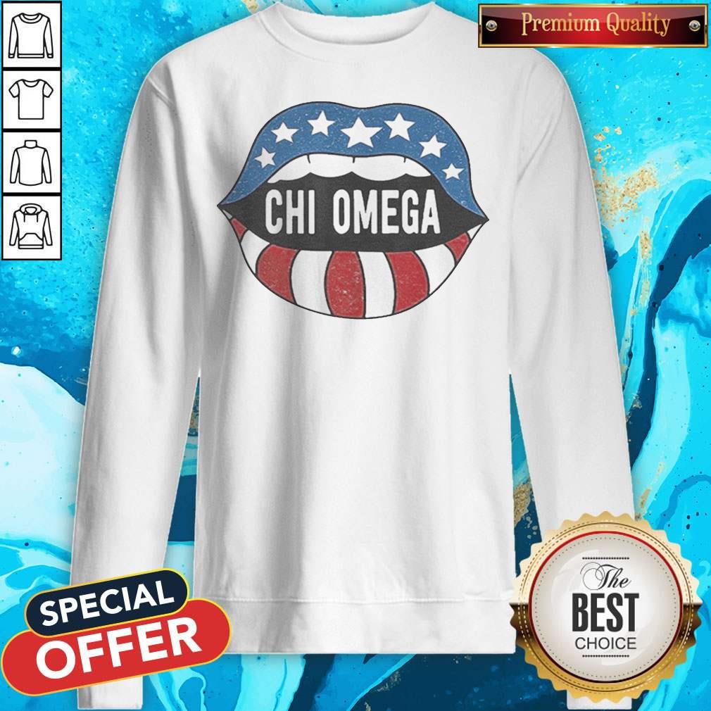 Lips Chi Omega American Flag Independence Day Shirt