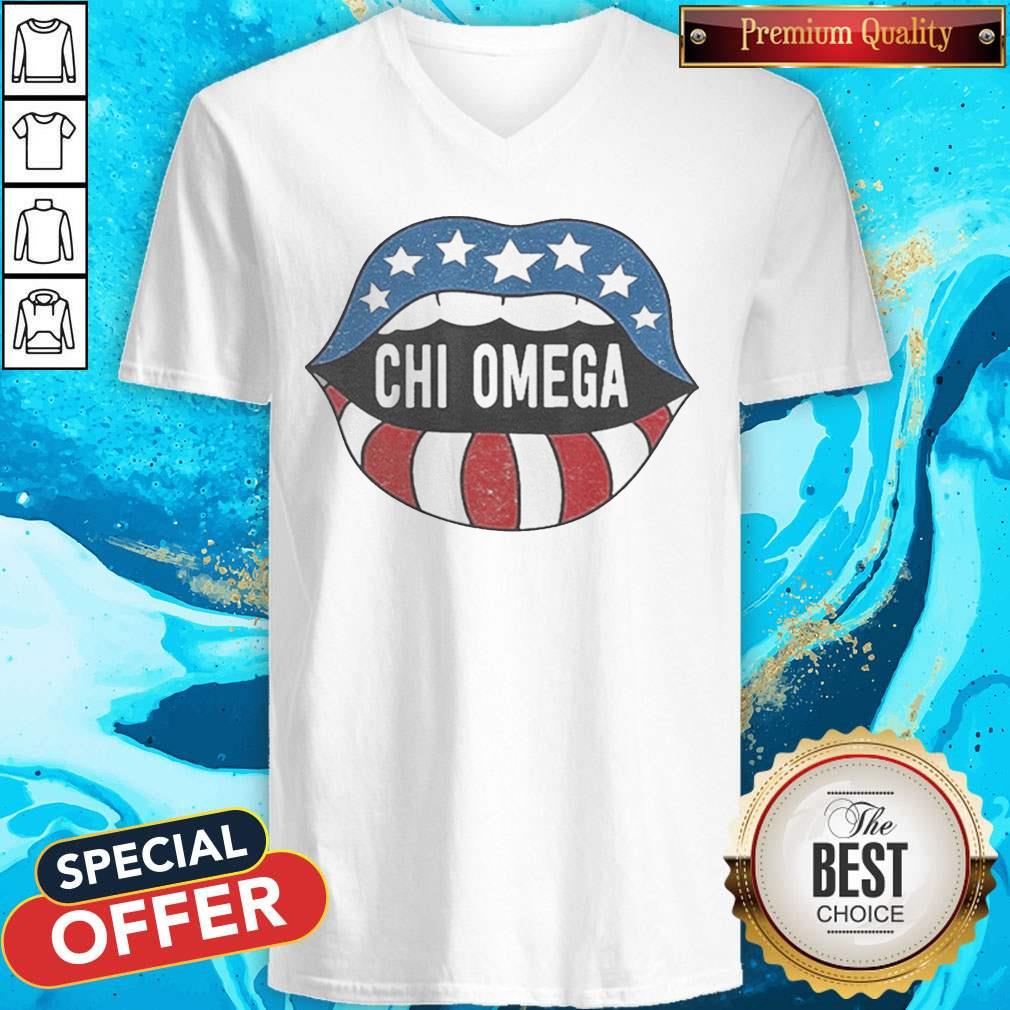 Lips Chi Omega American Flag Independence Day Shirt