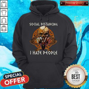Skull Vikings Social Distancing I Hate People ShirtSkull Vikings Social Distancing I Hate People v-neck