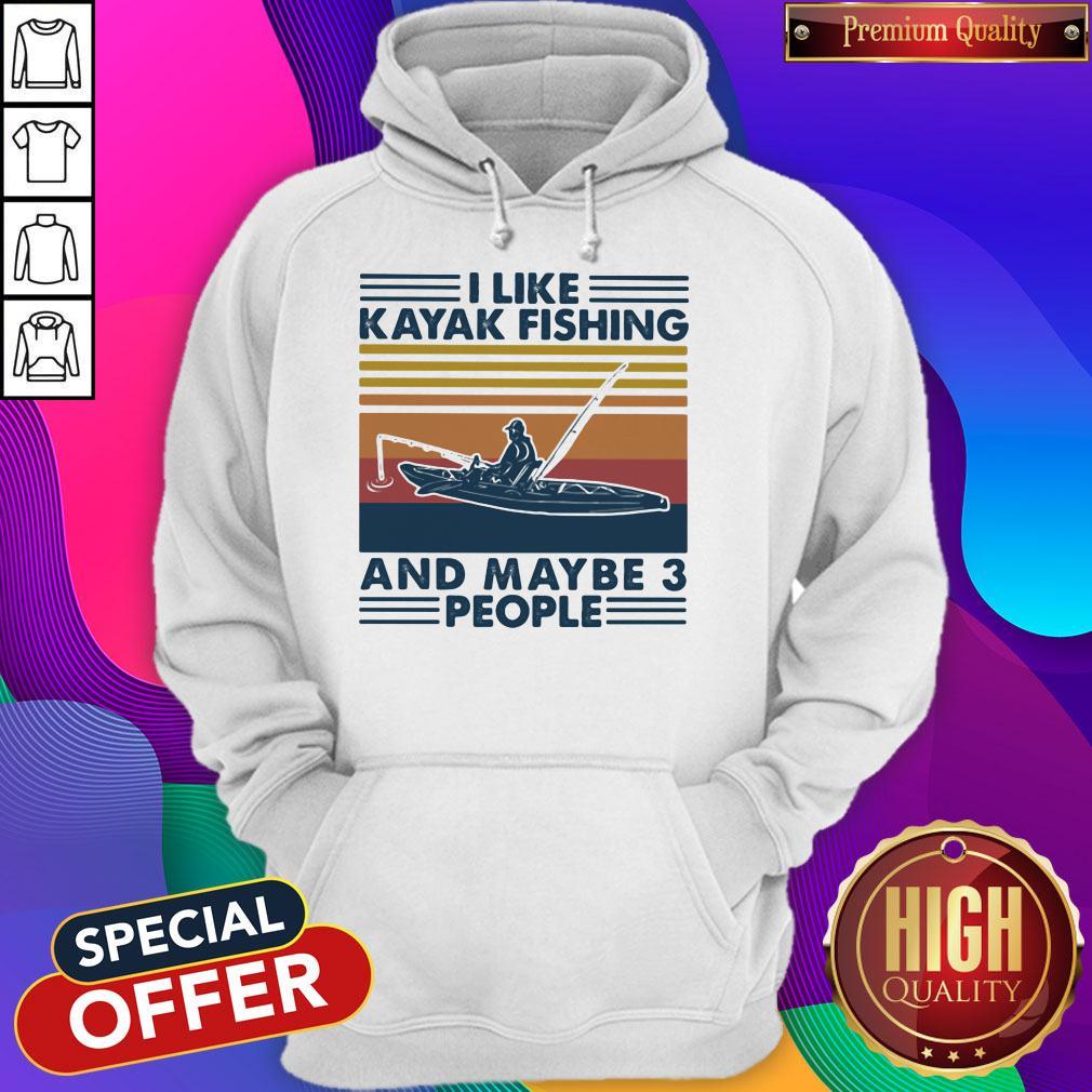 Top I Like Kayak Fishing And Maybe 3 People Vintage Retro Shirt