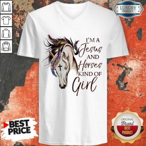 top-im-a-jesus-and-horses-kind-of-girl v-neck