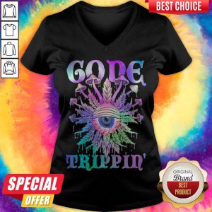 Top Mushroom Gode Trippin Colors v-neck
