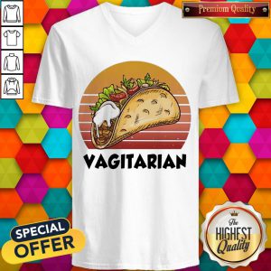 Top Vagiatarian Food Vintage Retro v-neck