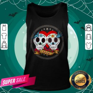 Amor Sugar Skull Couple Dia De Muertos Tank Top