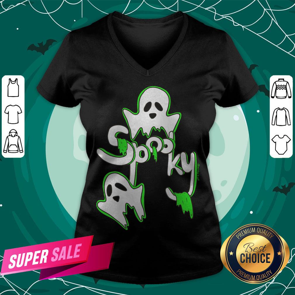 Awesome Spooky Ghosts With Green Slime T-Shirt Awesome Spooky Ghosts With Green Slime V-neck