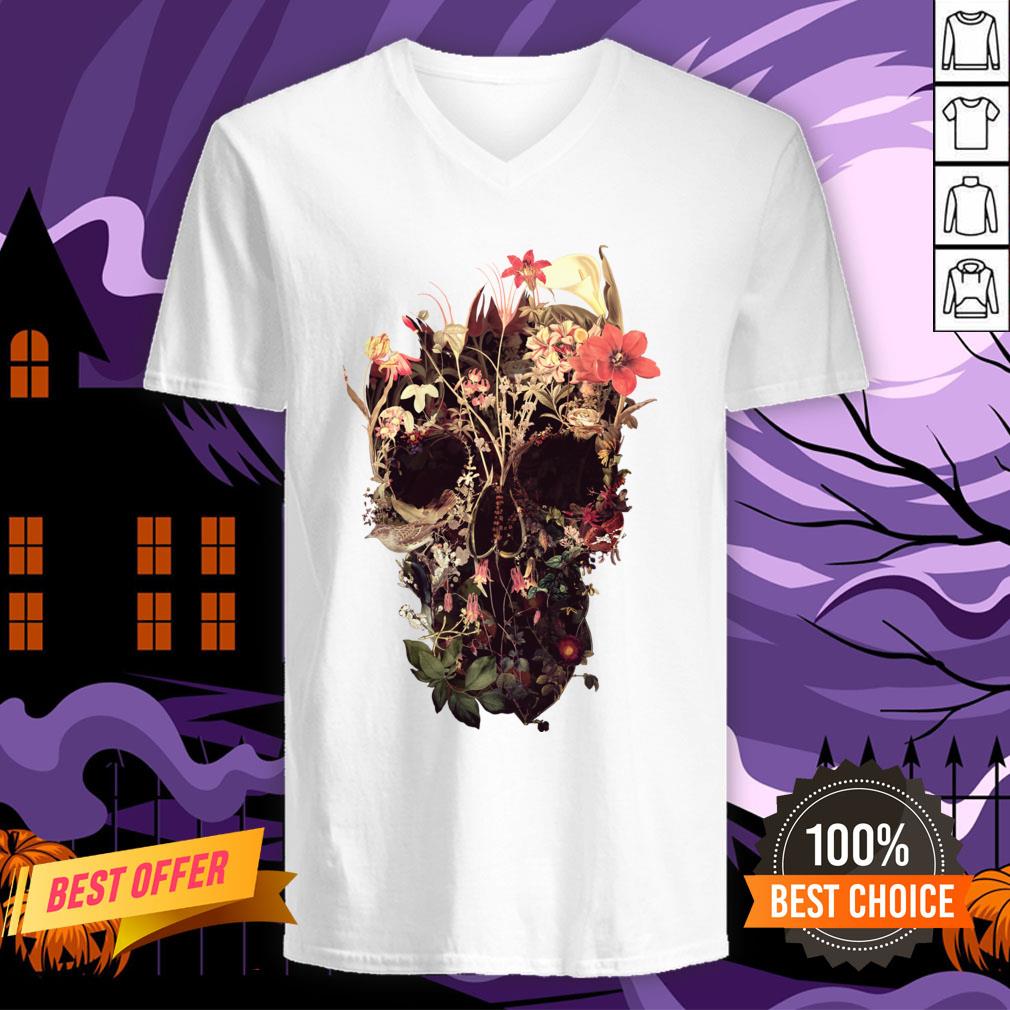 Bloom Skulls Day Of The Dead Muertos Shirt Bloom Skulls Day Of The Dead Muertos V-neck
