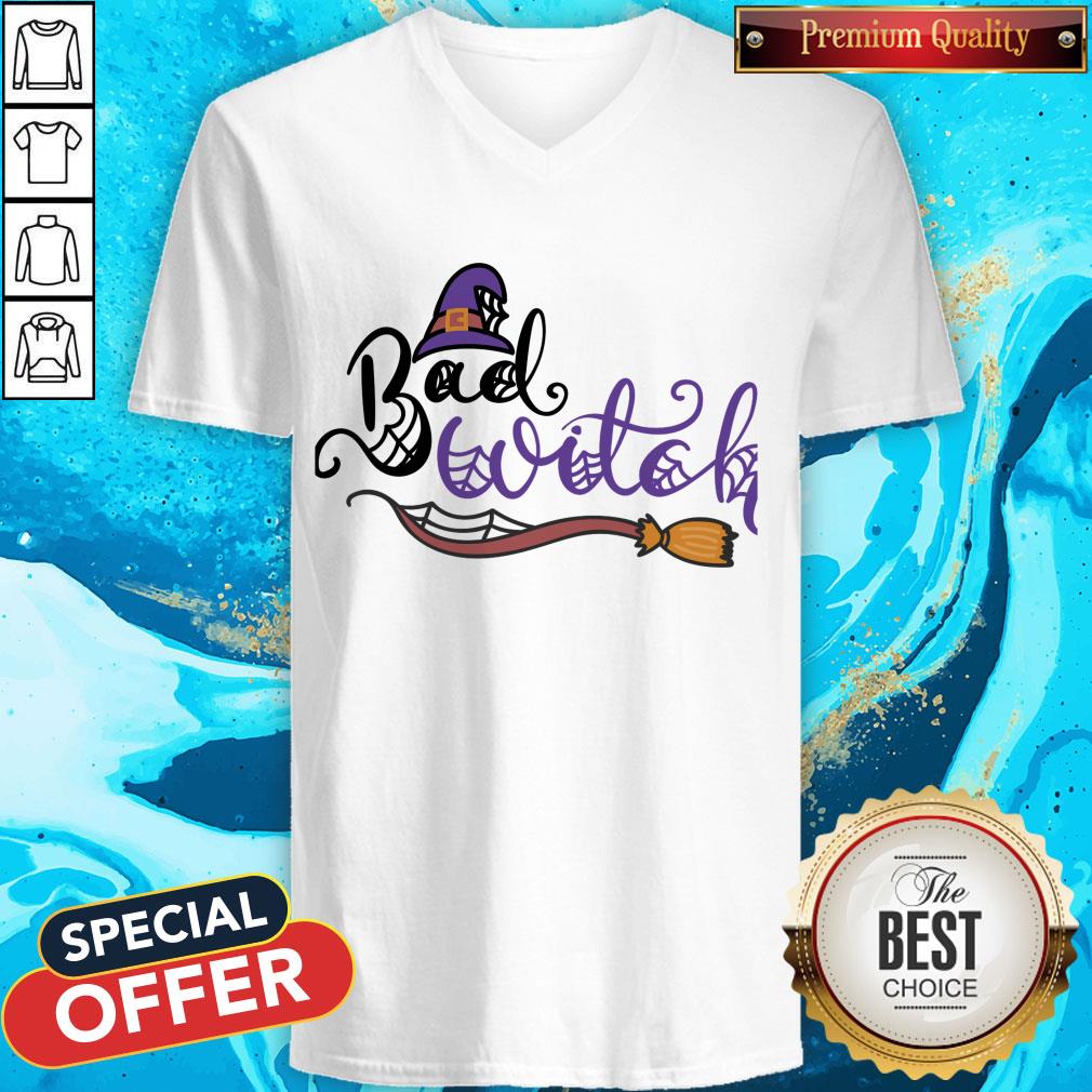 Cute Bad Witch Happy Halloween Day Shirt Cute Bad Witch Happy Halloween Day V-neck